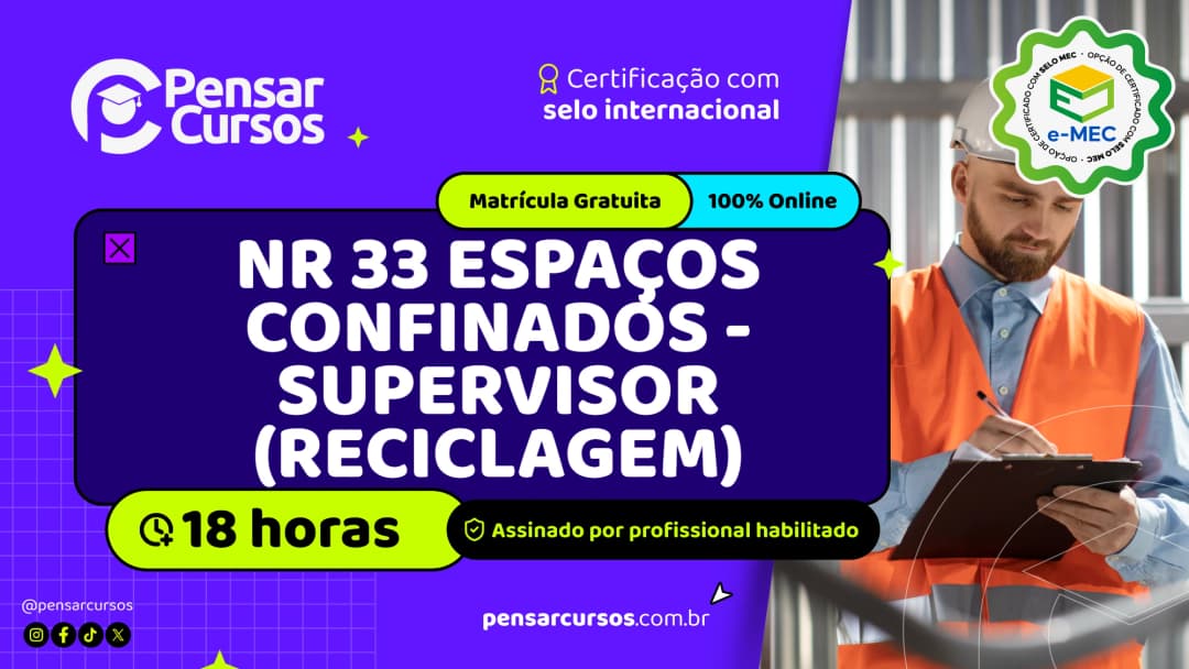 NR 33 Espaços Confinados - Supervisor (Reciclagem)