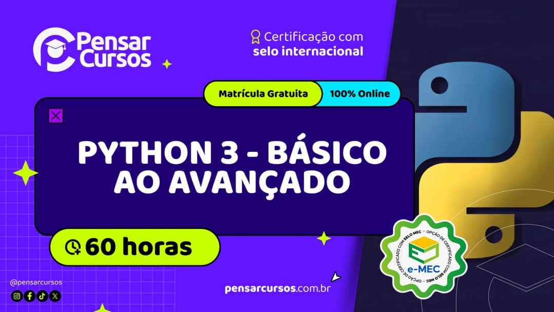 Python 3 - Básico ao Avançado