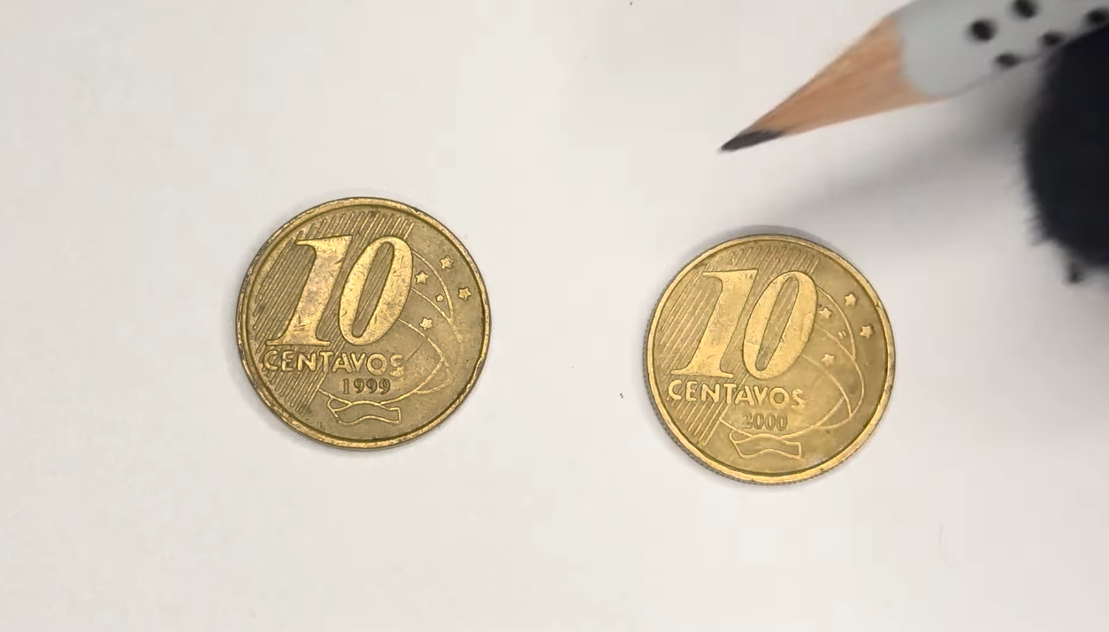 2 moedas raras de 10 centavos