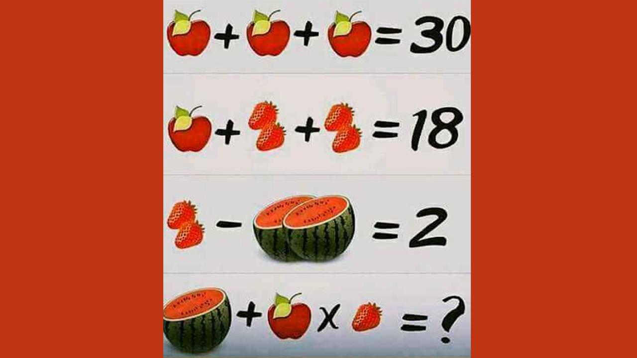 Quebra-cabeça: calcule rapidamente o valor das frutas!