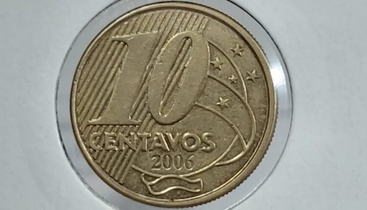 Exemplo de moeda de 10 centavos de 2006. Imagem: Reprodução.