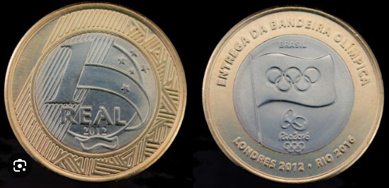 moeda de 1 real da bandeira 2012 dos jogos olímpicos – Imagem: Divulgação