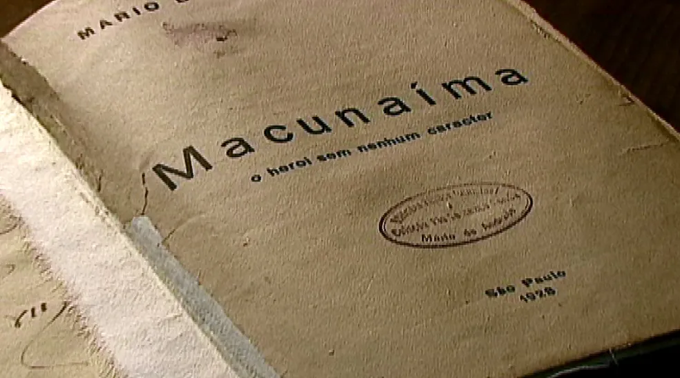Contracapa do livro Macunaíma, marco da 1ª fase do Modernismo no Brasil. Reprodução/EPTV