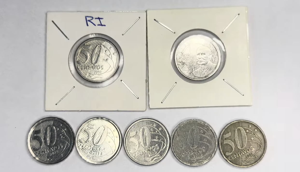 7 moedas raras 50 centavos