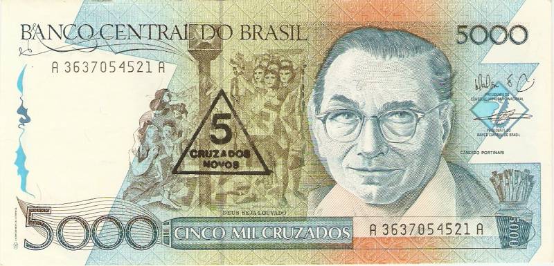 Tem uma cédula de 5 mil cruzados? Veja quanto ela está valendo em 2024!