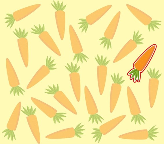 Teste visual: Encontre a cenoura diferente em menos de 10 segundos