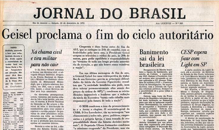 Textos de jornal contêm o discurso jornalístico. Imagem: Memorial da Democracia/ Reprodução