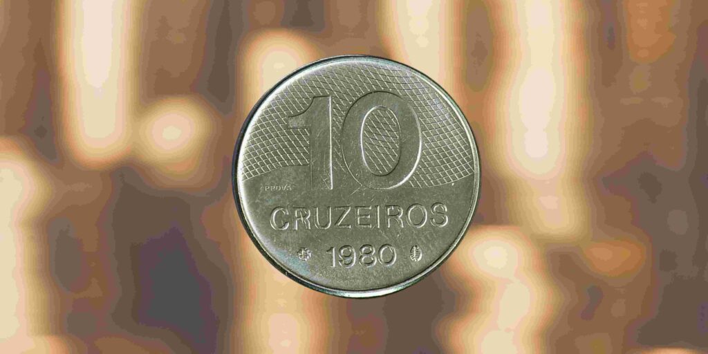 Moeda de 10 cruzeiros de 1980.