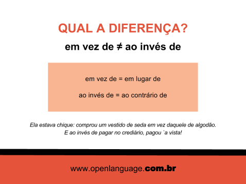 "Em vez de" ou "Ao invés de"? Entenda a diferença e aprenda a usar corretamente!