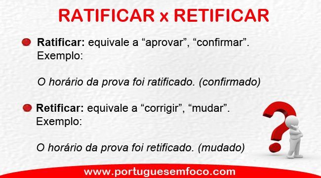 Ratificar ou Retificar? Tem diferença? Qual o correto?