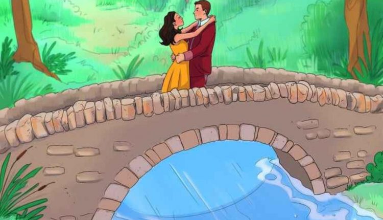 Encontre o erro na imagem do casal na ponte.