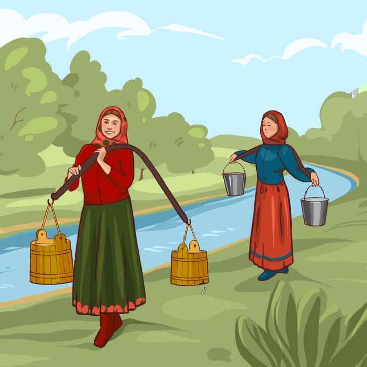 Qual das mulheres trará mais água?