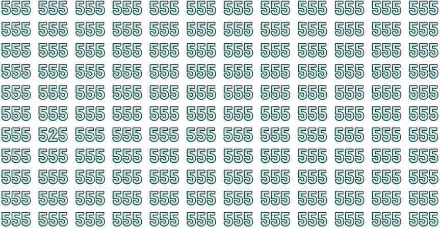 Encontre o número 525 neste desafio visual. 