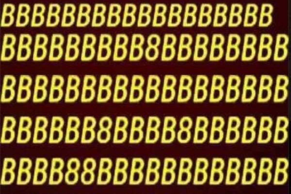 Encontre os números 8's entre os B's.