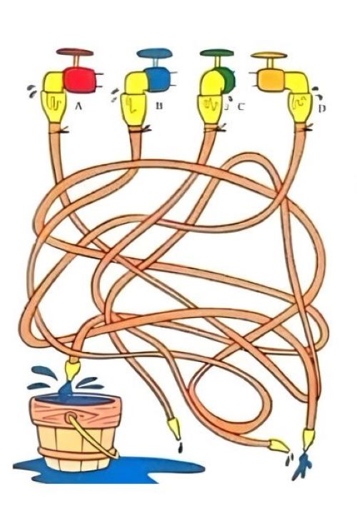 Qual tubo está enchendo o balde?