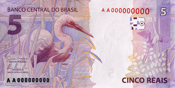 Cédula 5 reais 