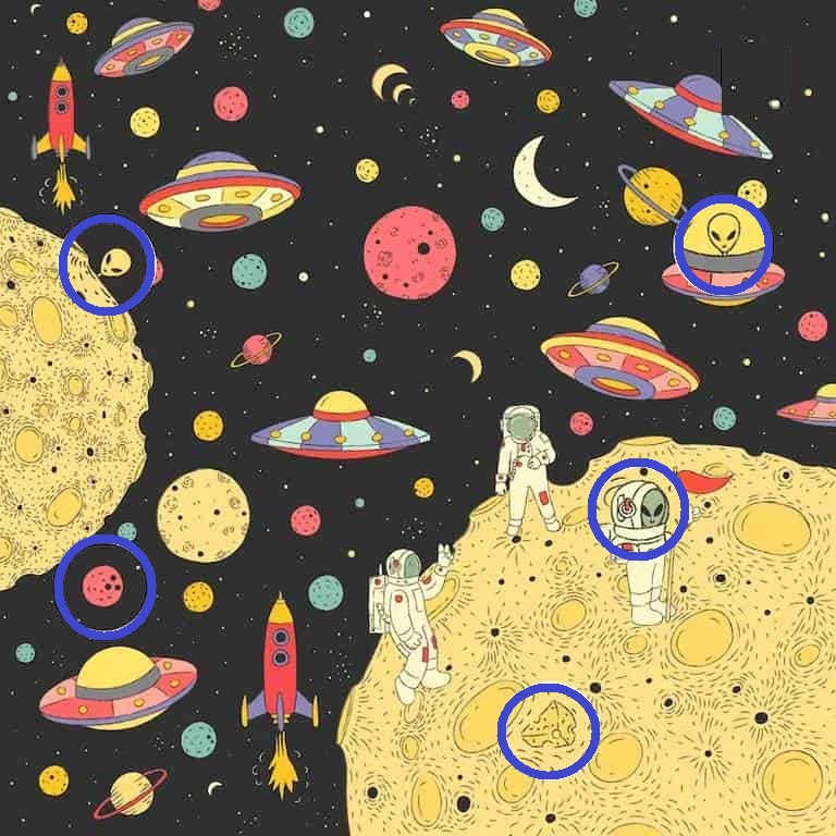 Teste Visual: descubra 5 elementos escondidos no espaço em 15 segundos