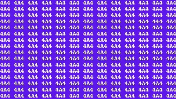 Ilusão de ótica com números 4A4 repetidos em um fundo azul.