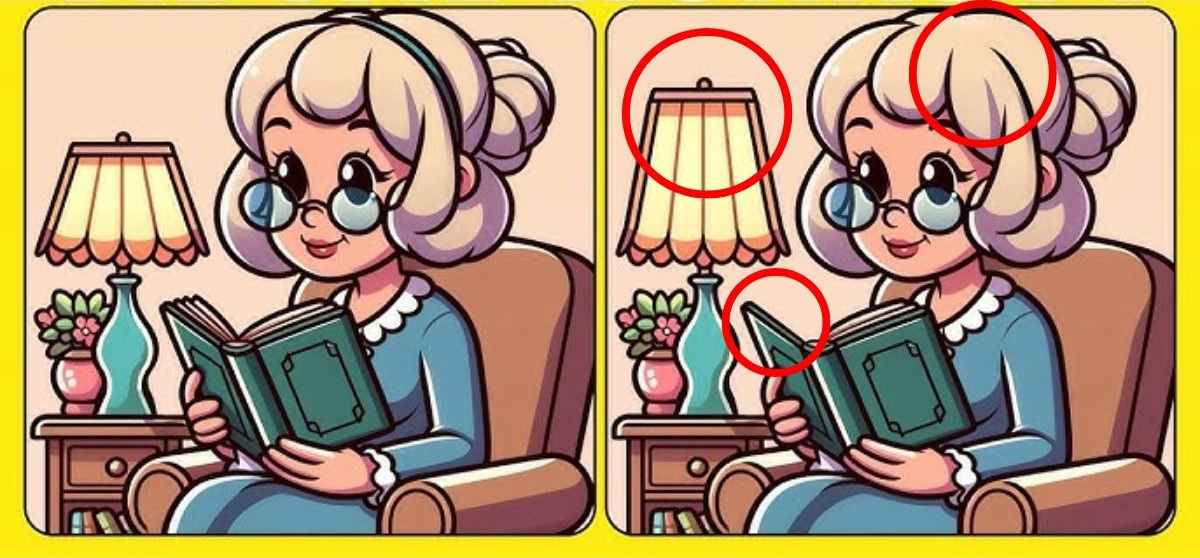 Resposta do desafio visual - Veja onde estão as 3 diferenças. Fonte: Jagran Josh.