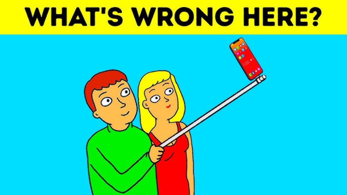Teste de QI - Encontre o erro na imagem da selfie. Fonte: Jagran Josh.