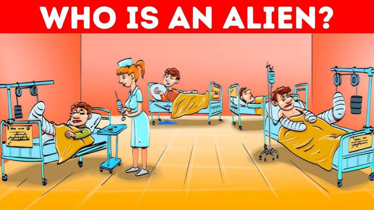 Teste de QI - quem é o alienígena na enfermaria? Fonte: Jagran Josh.