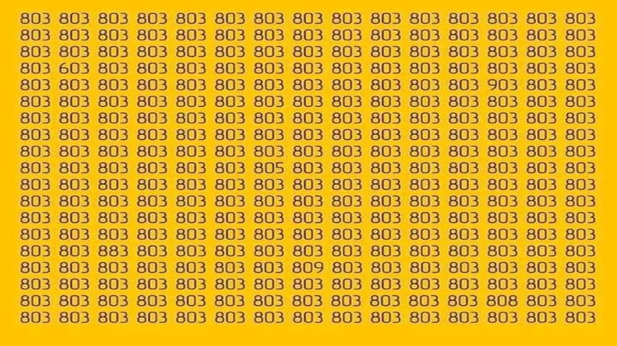 Desafio visual: encontre os números diferentes entre vários 803