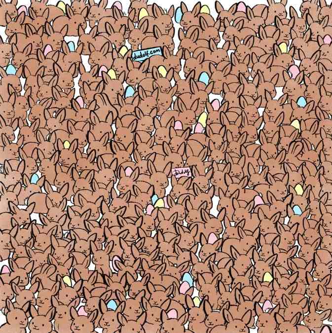 Desafio visual - Encontre os 3 coelhos na imagem. Fonte: Jagran Josh.