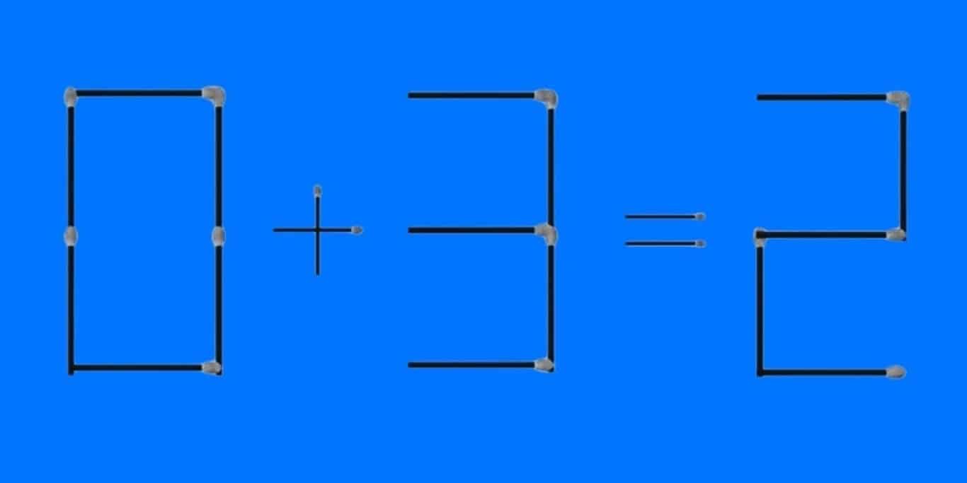Teste de QI com palitos de fósforo: ajuste a equação incorreta movendo um único palito.
