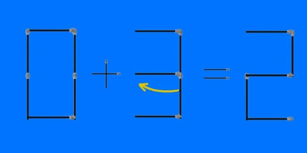 Solução do teste de QI com palitos de fósforo: ajuste a equação incorreta movendo um único palito.