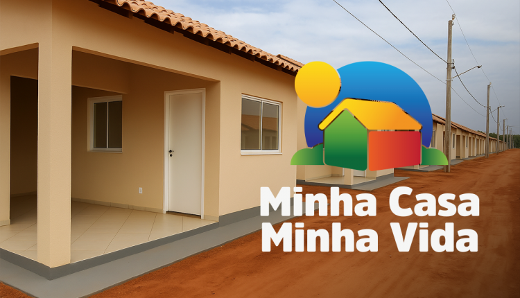 Imagem do programa Minha Casa, Minha Vida, com uma casa em construção e o logo do programa em destaque.