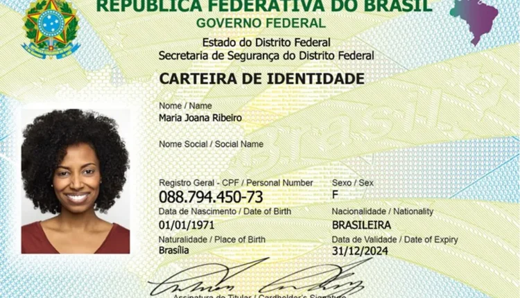Nova Carteira de Identidade Nacional modelo 2025 emitida no Distrito Federal