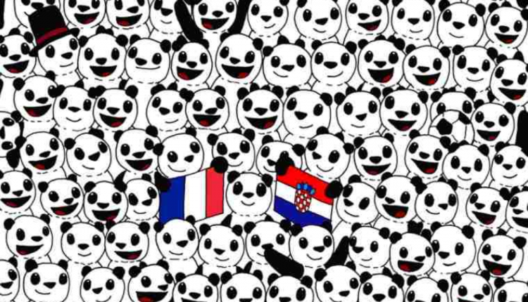 Desafio visual -Encontre a bola de futebol entre os pandas. Fonte: Jagran Josh.