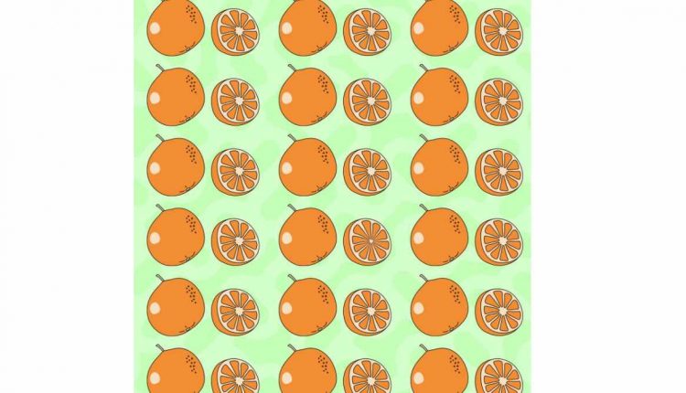 Desafio visual - Encontre a laranja diferente na imagem. Fonte: Jagran Josh.