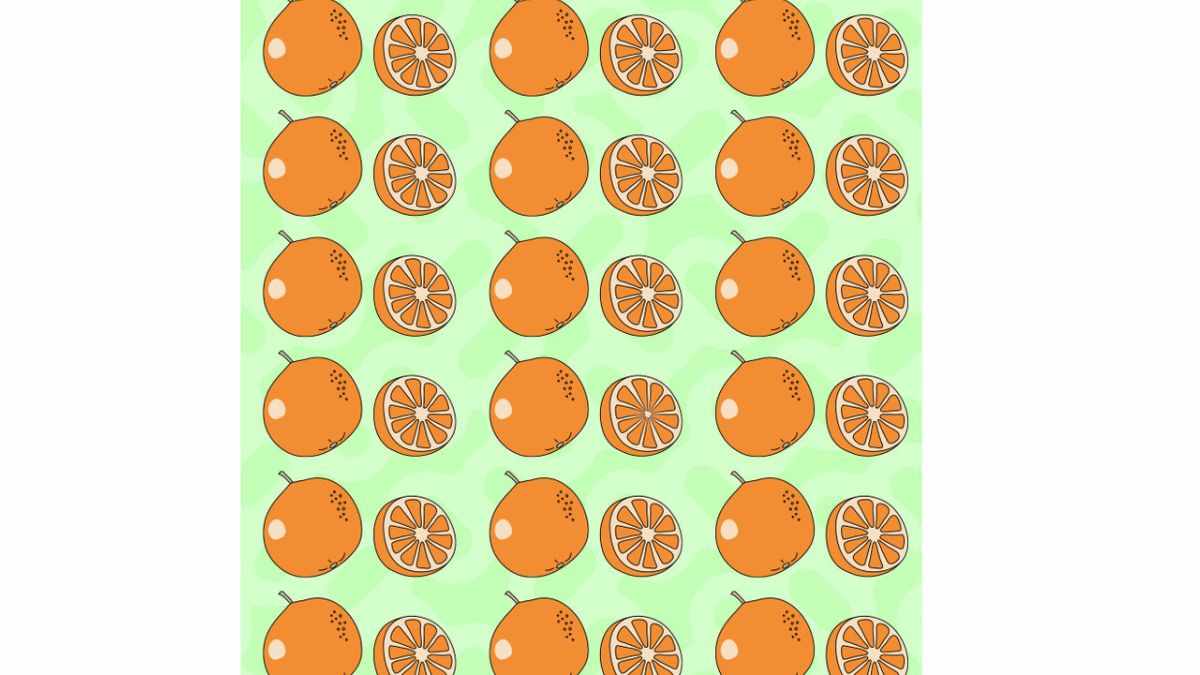 Desafio visual - Encontre a laranja diferente na imagem. Fonte: Jagran Josh.
