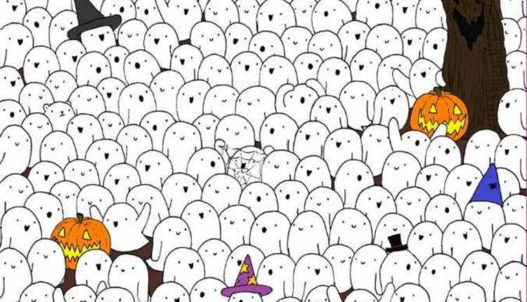 Desafio visual -Encontre o urso polar entre os fantasmas. Fonte: Jagran Josh.