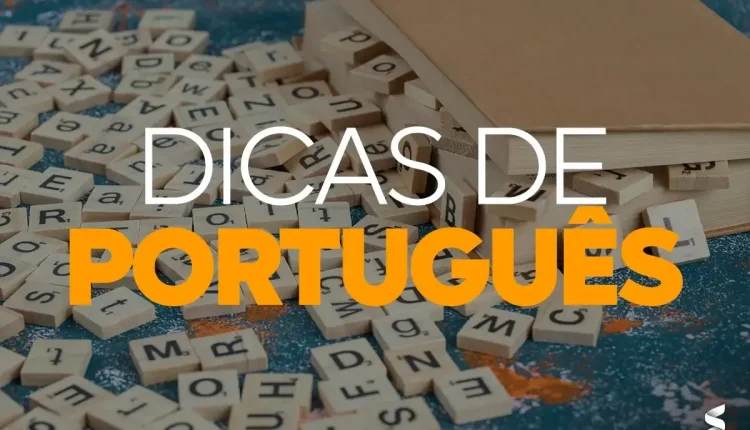 Imagem de letras e palavras, representando dicas de português e como escrever corretamente