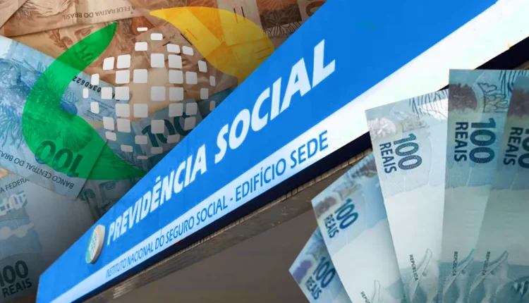 Alerta do INSS sobre golpes na internet com destaque para notas de reais e logo oficial