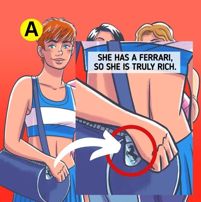 Resposta do teste de QI - Veja quem é a mulher rica na imagem. Fonte: Jagran Josh.
