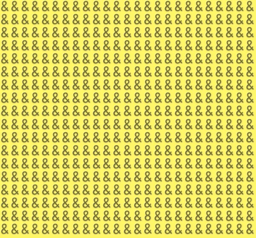Imagem com vários símbolos "&" onde um número 8 está escondido entre eles