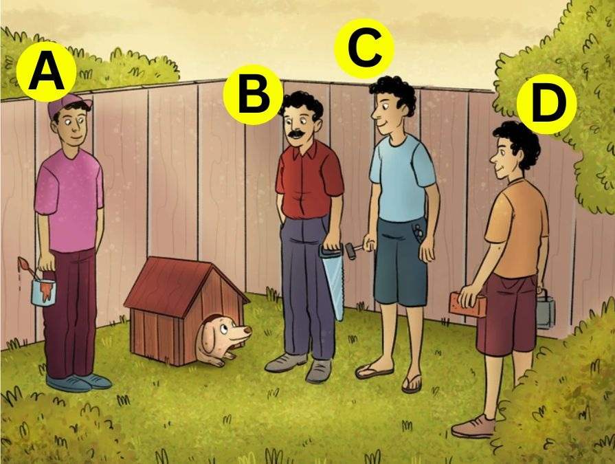 Teste de QI - Descubra quem não construiu a casa do cachorro. Fonte: Jagran Josh.
