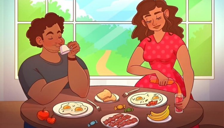 Teste de QI - Encontre dois erros na cena do café da manhã. Fonte: Jagran Josh.