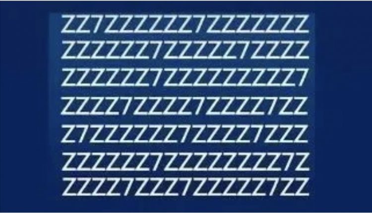 Teste visual com imagem de um padrão com várias letras 'Z', onde existes vários 7. Um desafio visual de identificação.