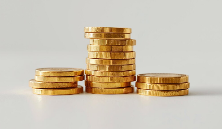 Imagem mostrando pilhas de moedas de troco, destacando a possibilidade de encontrar moedas raras e valiosas.