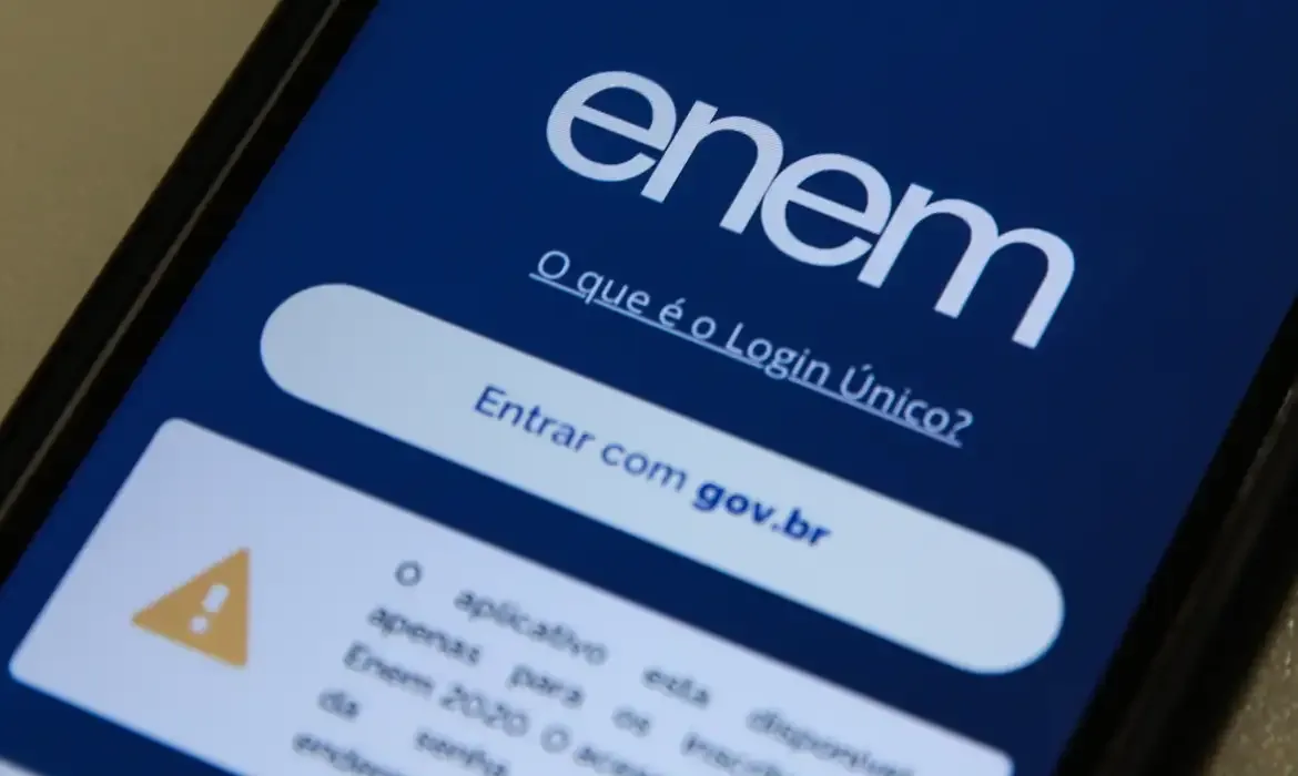 Tela de login do Enem 2025 com acesso via gov.br