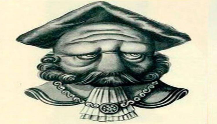 Teste de QI com uma ilustração de rosto masculino com efeito de ilusão de ótica em desenho artístico