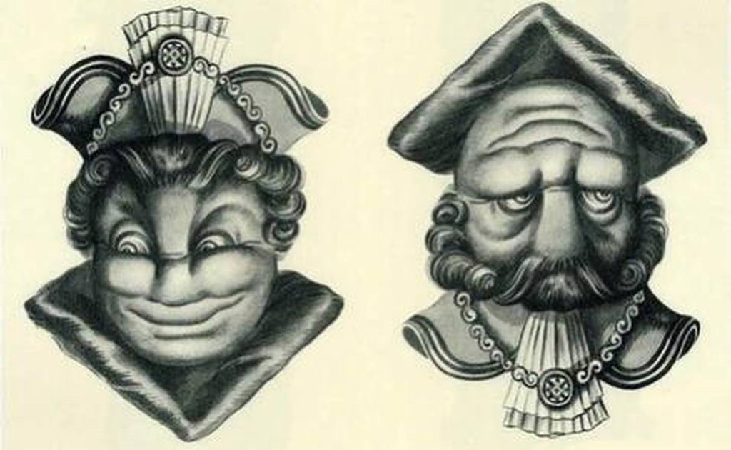 Solução do teste de QI com uma ilustração de rosto masculino com efeito de ilusão de ótica em desenho artístico