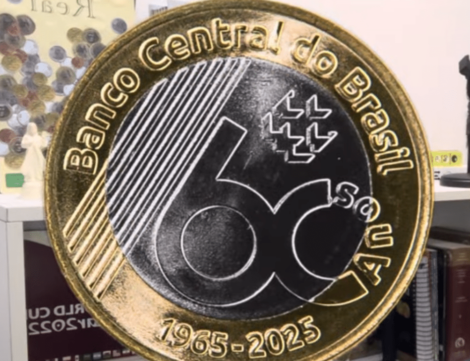 Moeda de 1 real comemorativa aos 60 anos do Banco Central do Brasil