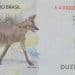 Verso da cédula de 200 reais com o animal Lobo-Guará estampado, representando o mistério da baixa circulação da nota no Brasil.