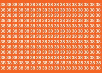 Fundo laranja preenchido com repetição do número 38 em branco em diversas linhas e colunas.