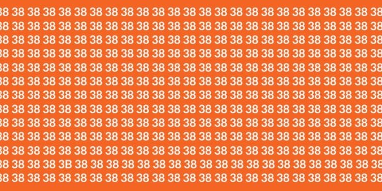 Fundo laranja preenchido com repetição do número 38 em branco em diversas linhas e colunas.